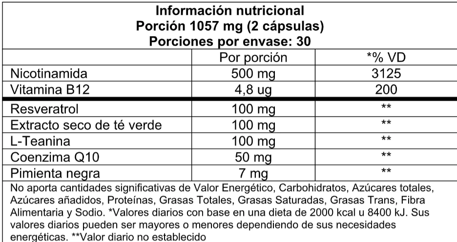 NAD + RESVERATROL COMPLEX 60COMP VITATECH