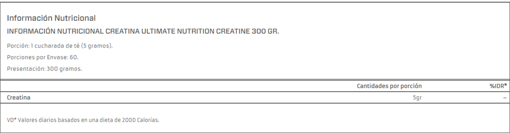 CREATINE MICRONIZED 300gr ULTIMATE NUTRITION
