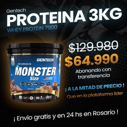 [GE04] PROTEINA WHEY PROTEIN 7900 X 3kg MONSTER SIZE GENTECH