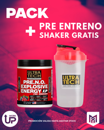 PRE ENTRENO EXPLOSIVE ENERGY FRUTOS ROJOS + VASO DE REGALO ULTRATECH