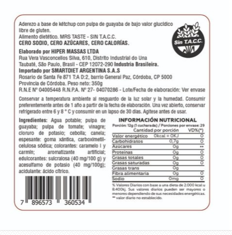 SALSA MRS TASTE 350ml TOP TASTE