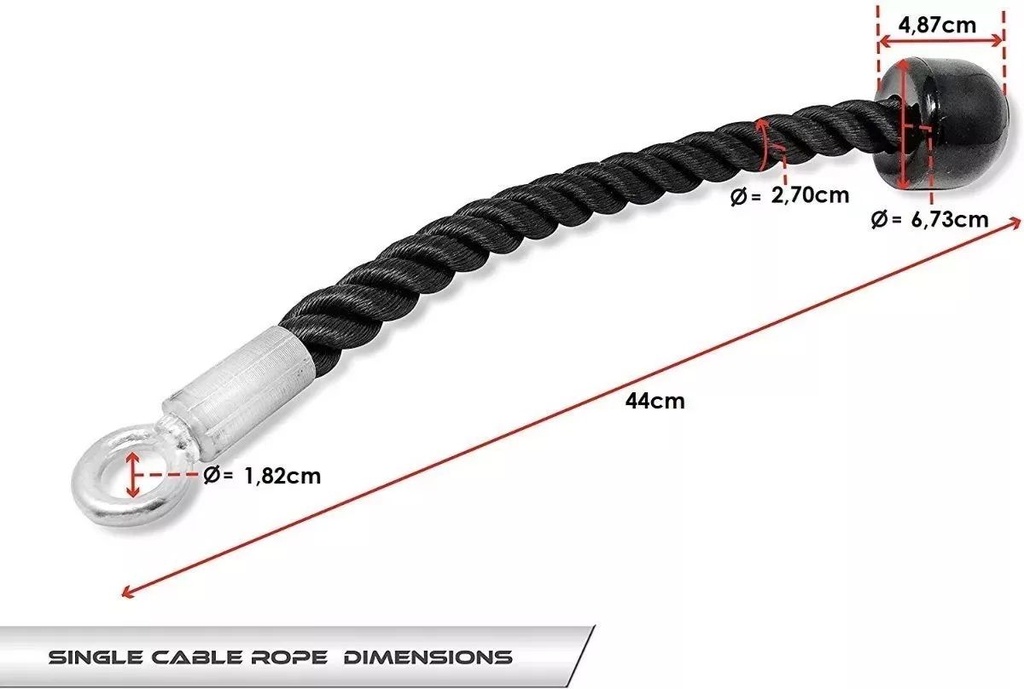 SOGA PARA TRICEPS NEGRA CON TOPE SIMPLE